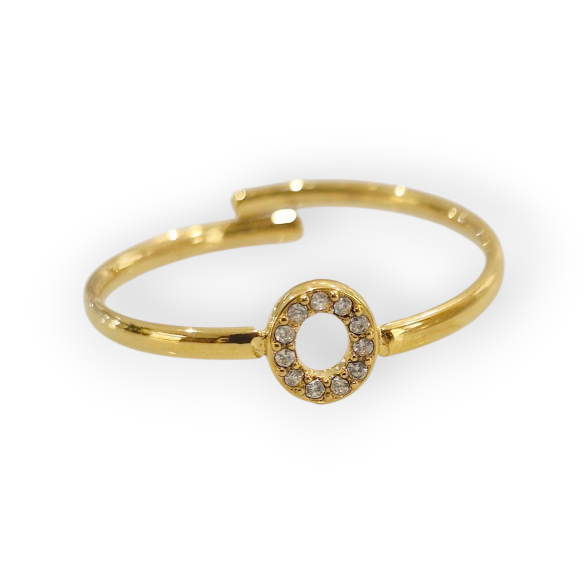 Bague initiale O - acier inoxydable doré
