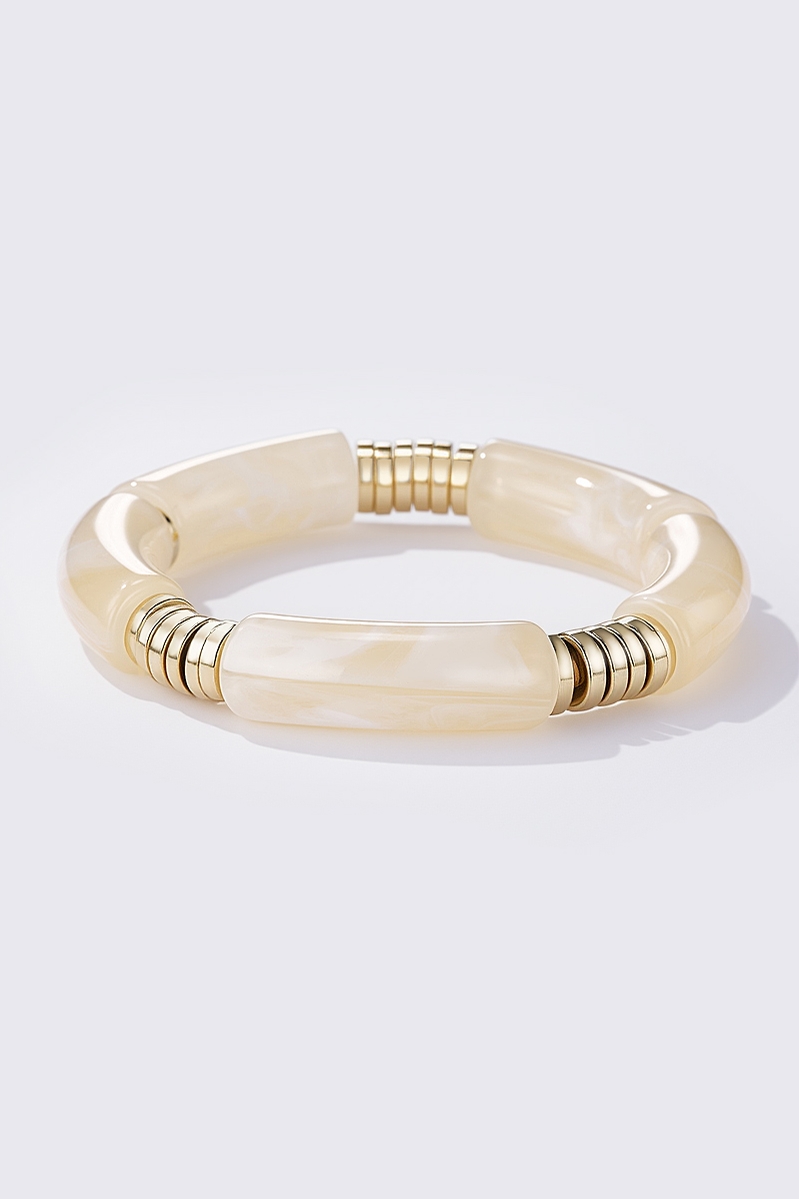 Bracelet élastique coloré blanc