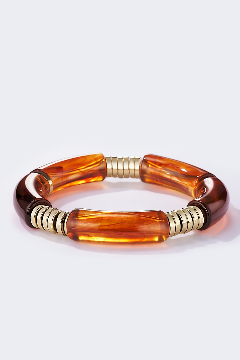 Bracelet élastique coloré caramel