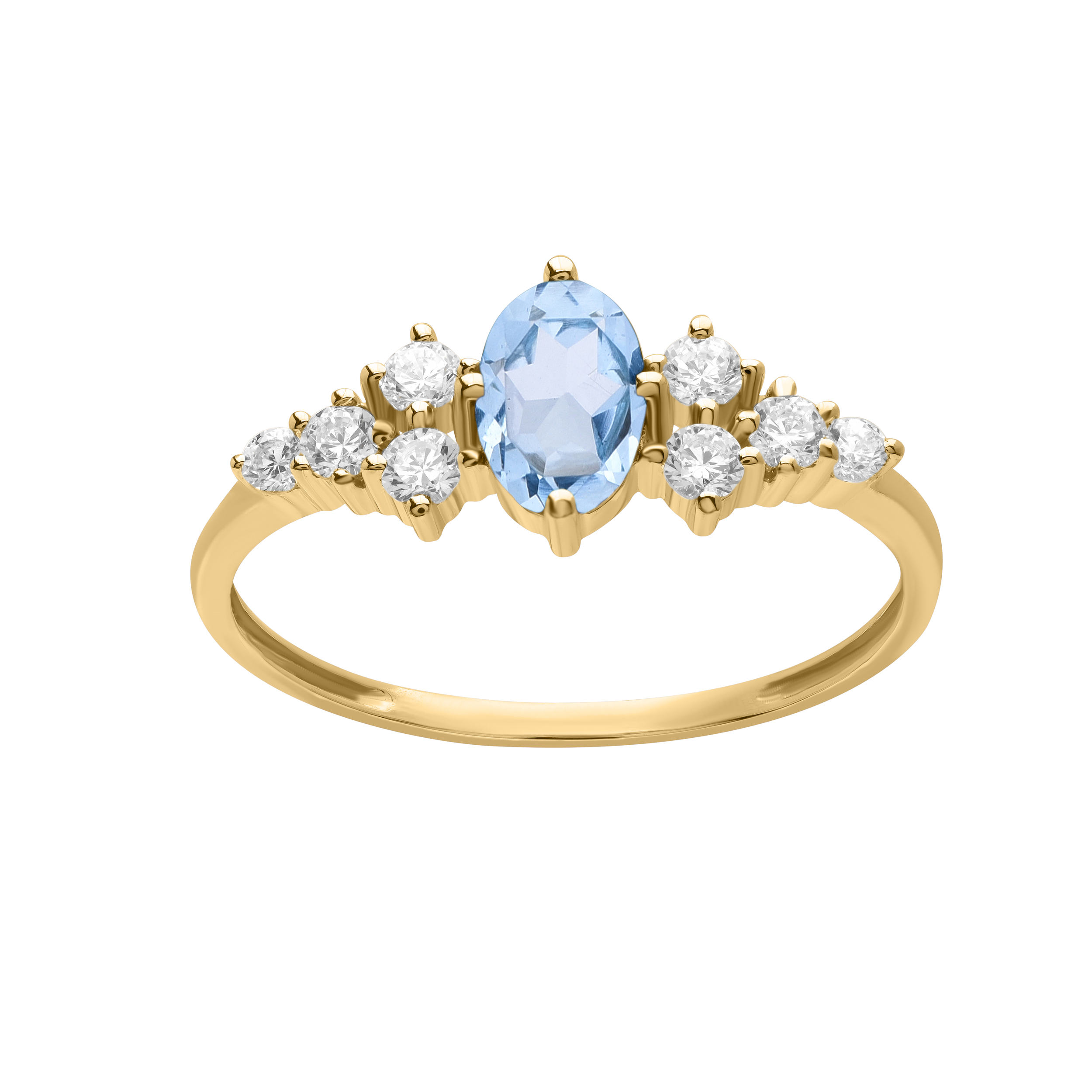 Bague or jaune 375 oxyde et topaze