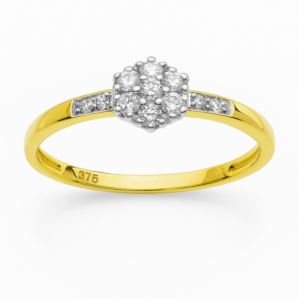 Bague Femme en or jaune 375 et oxydes