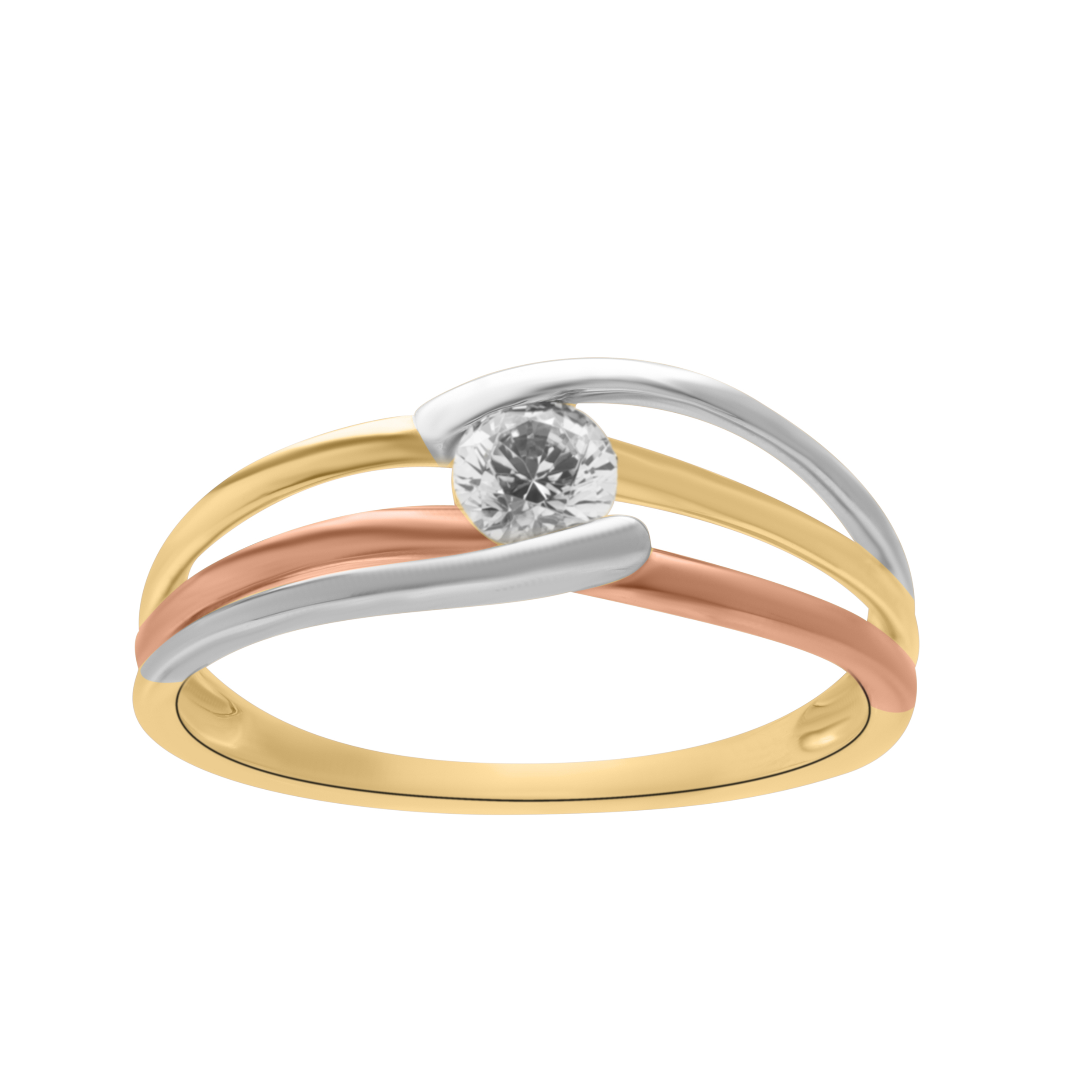 BAGUE TRICOLORE OR 375