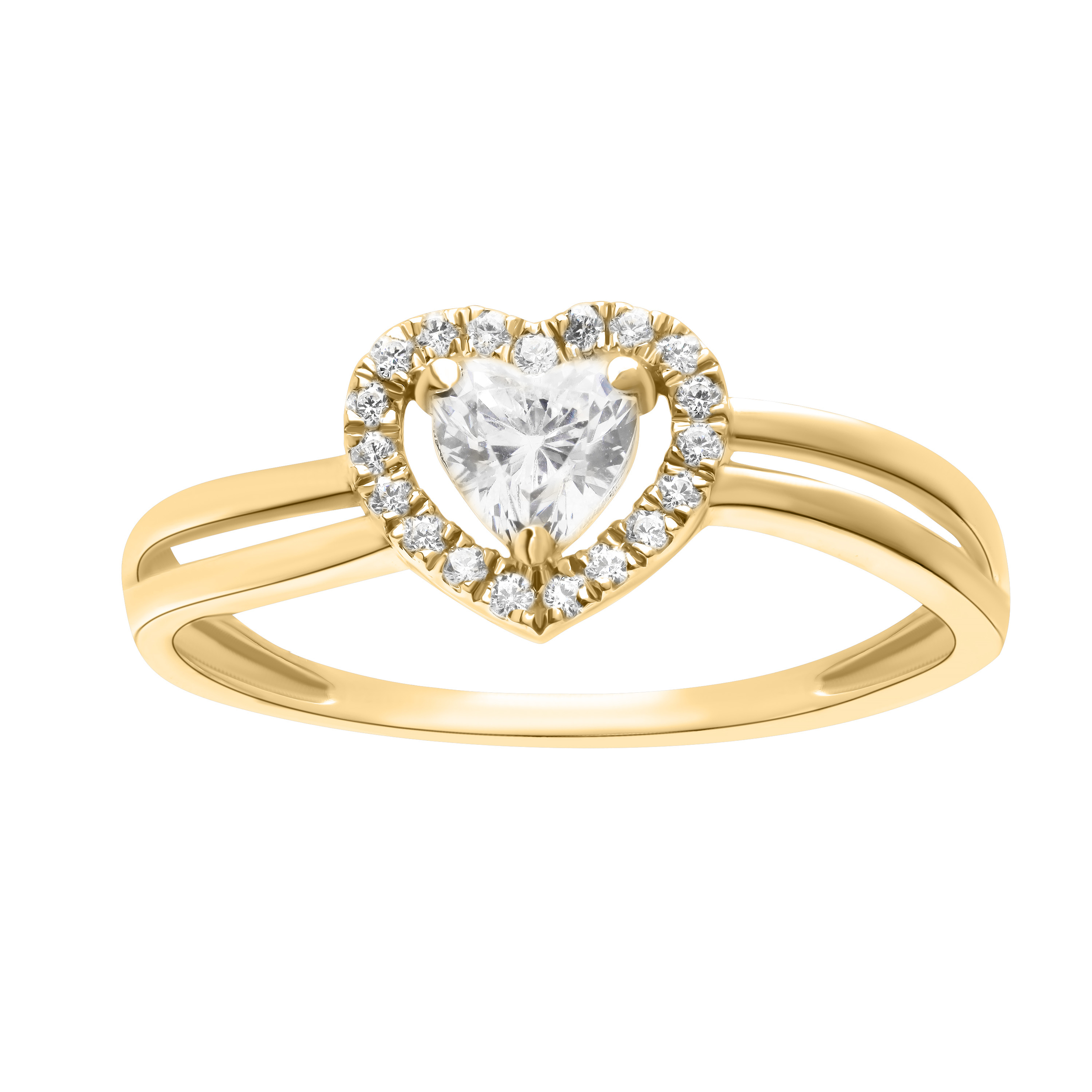 BAGUE COEUR OR 375