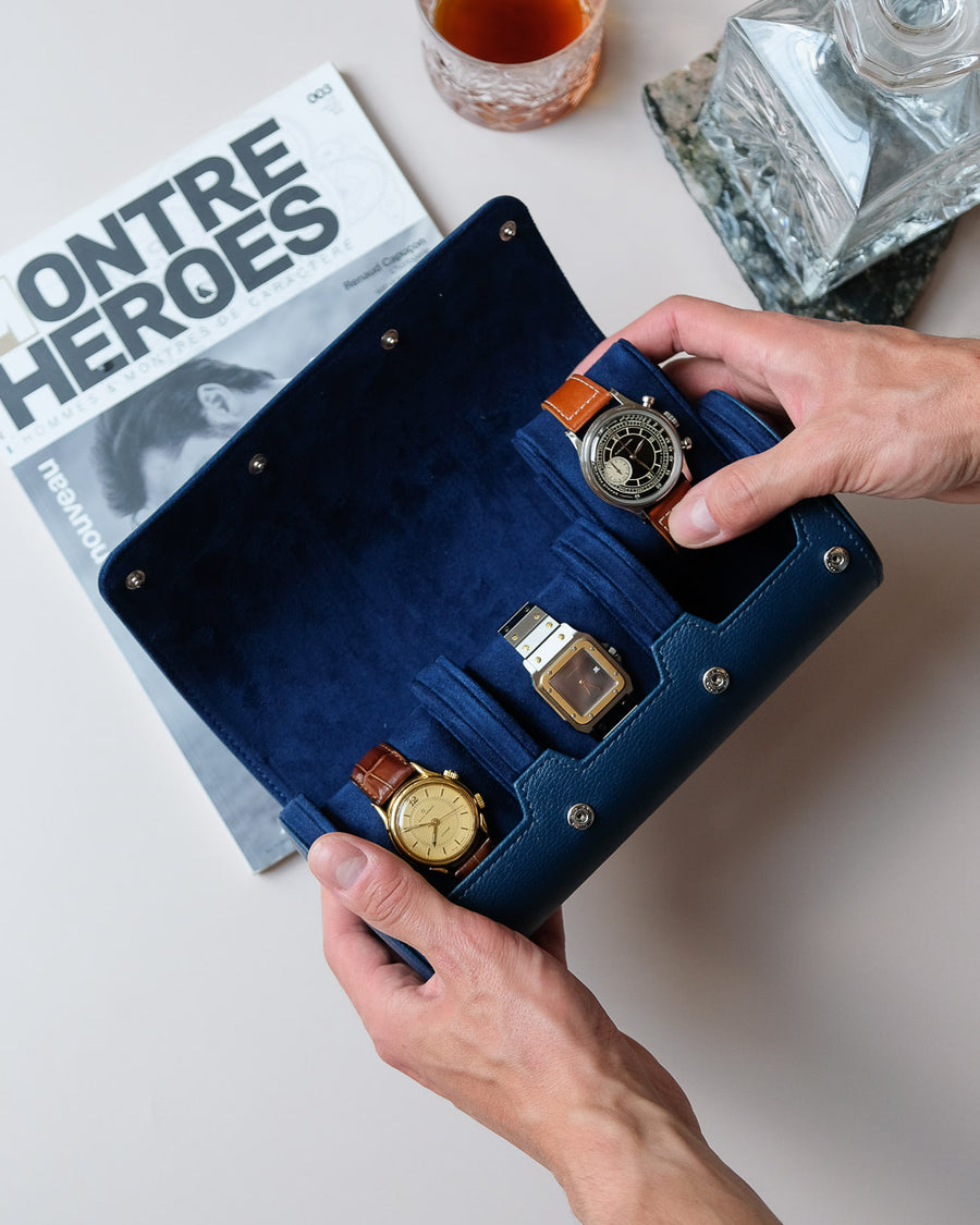 Boîte à montre de voyage 3 emplacements magnifique pour homme