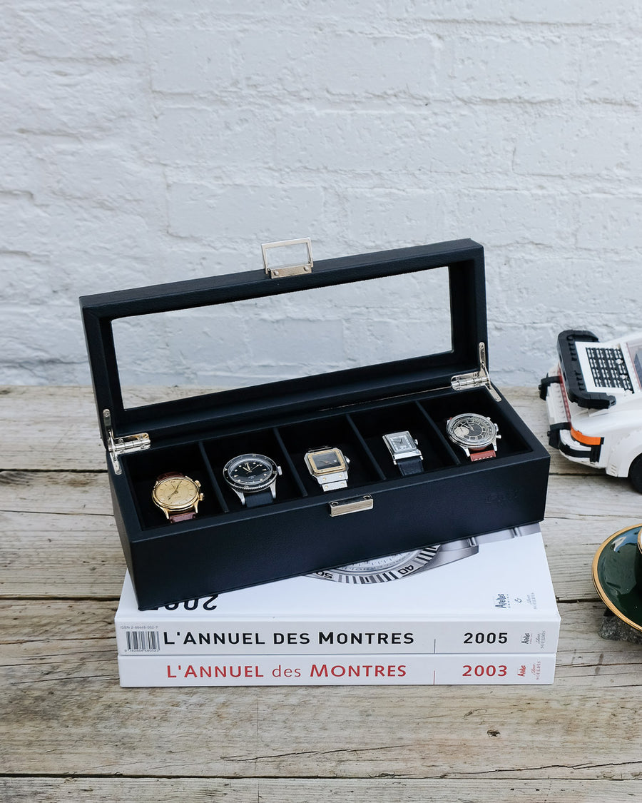 Boîte à montre de voyage 5 emplacements noir homme