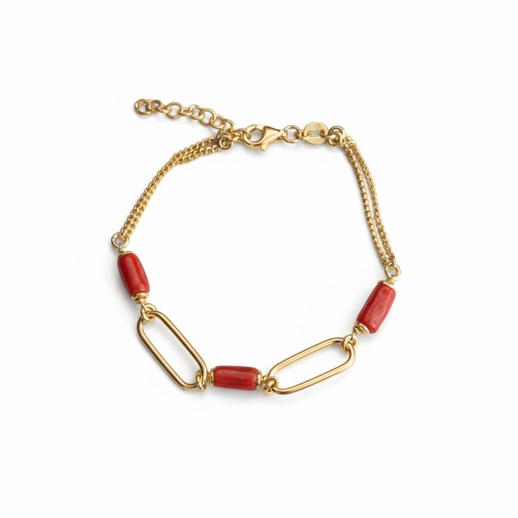 Bracelet Corail et Or