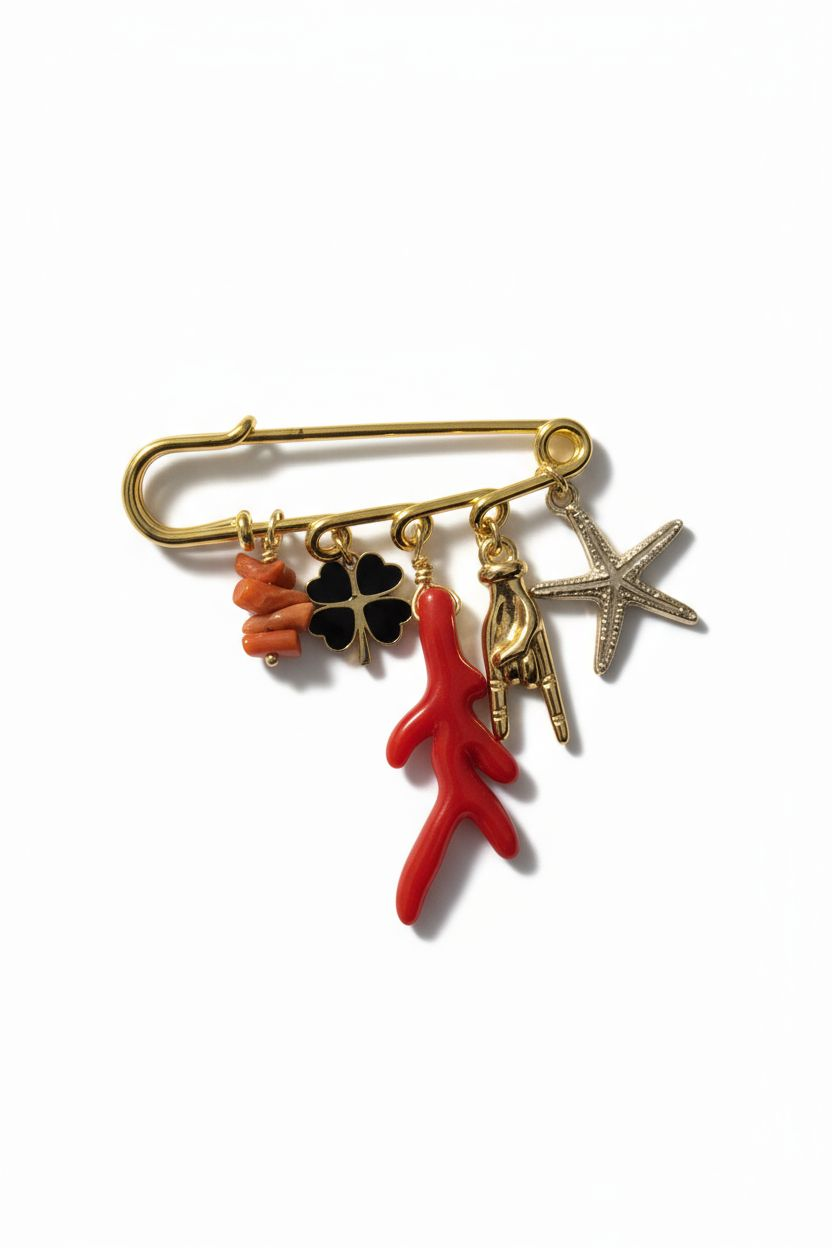 Broche protection/porte-bonheur femme