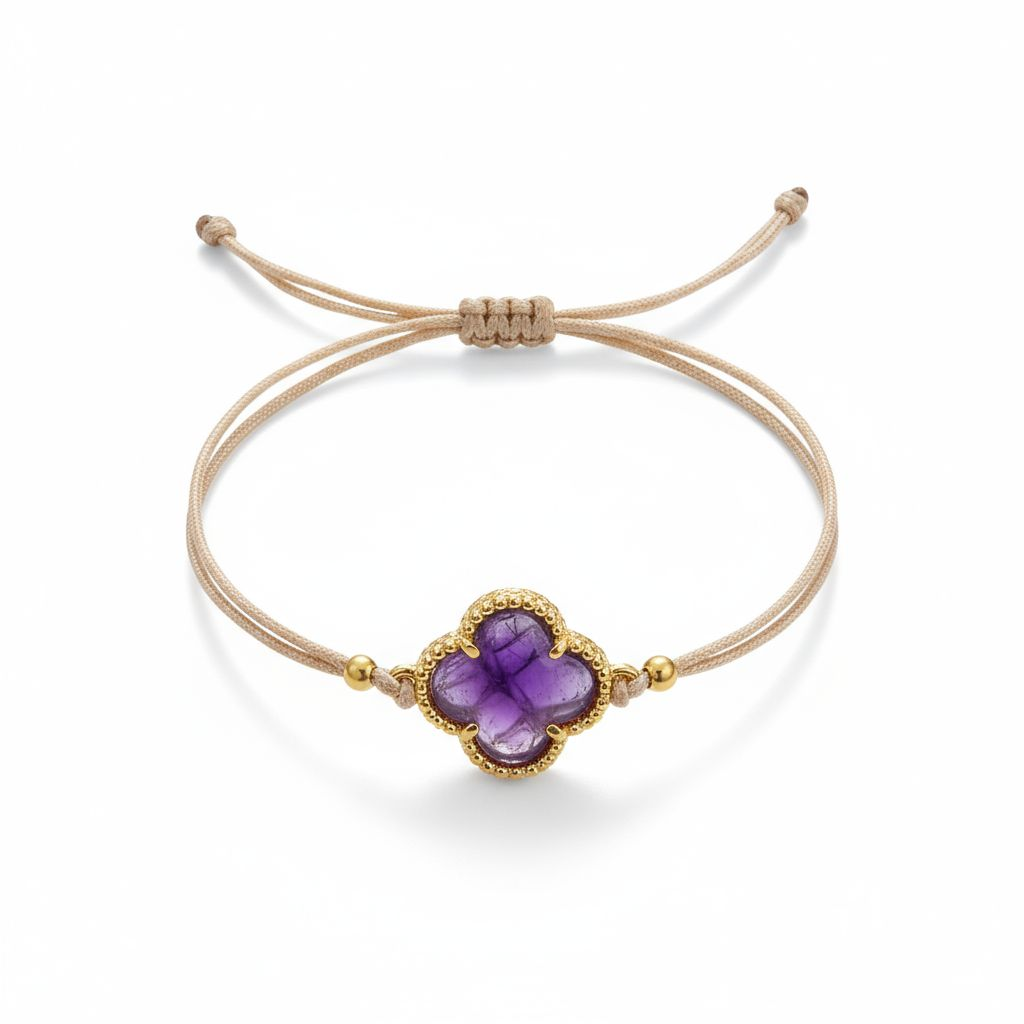 Bracelet trèfle femme violet