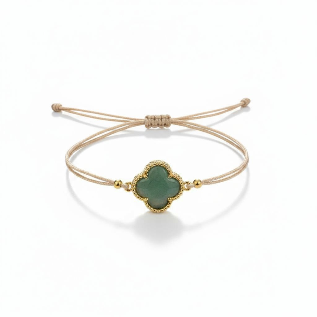 Bracelet trèfle femme vert