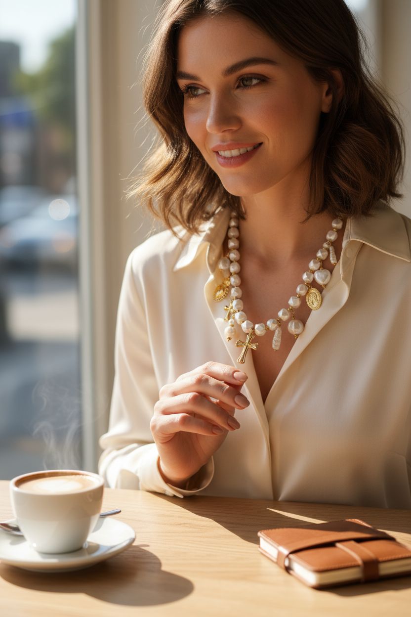 Collier fantaisie croix pour femme
