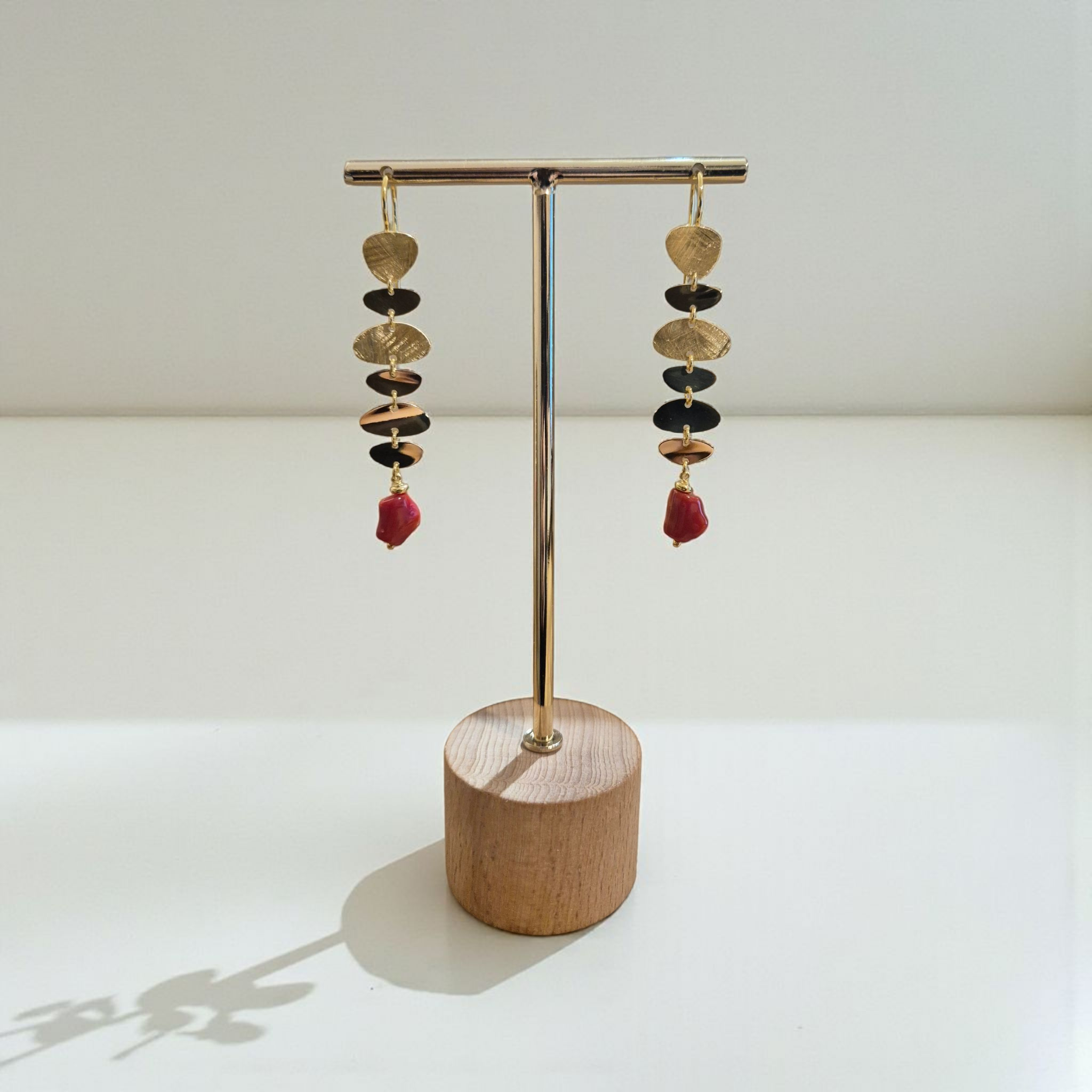 boucles doreilles corse en corail rouge pas cher