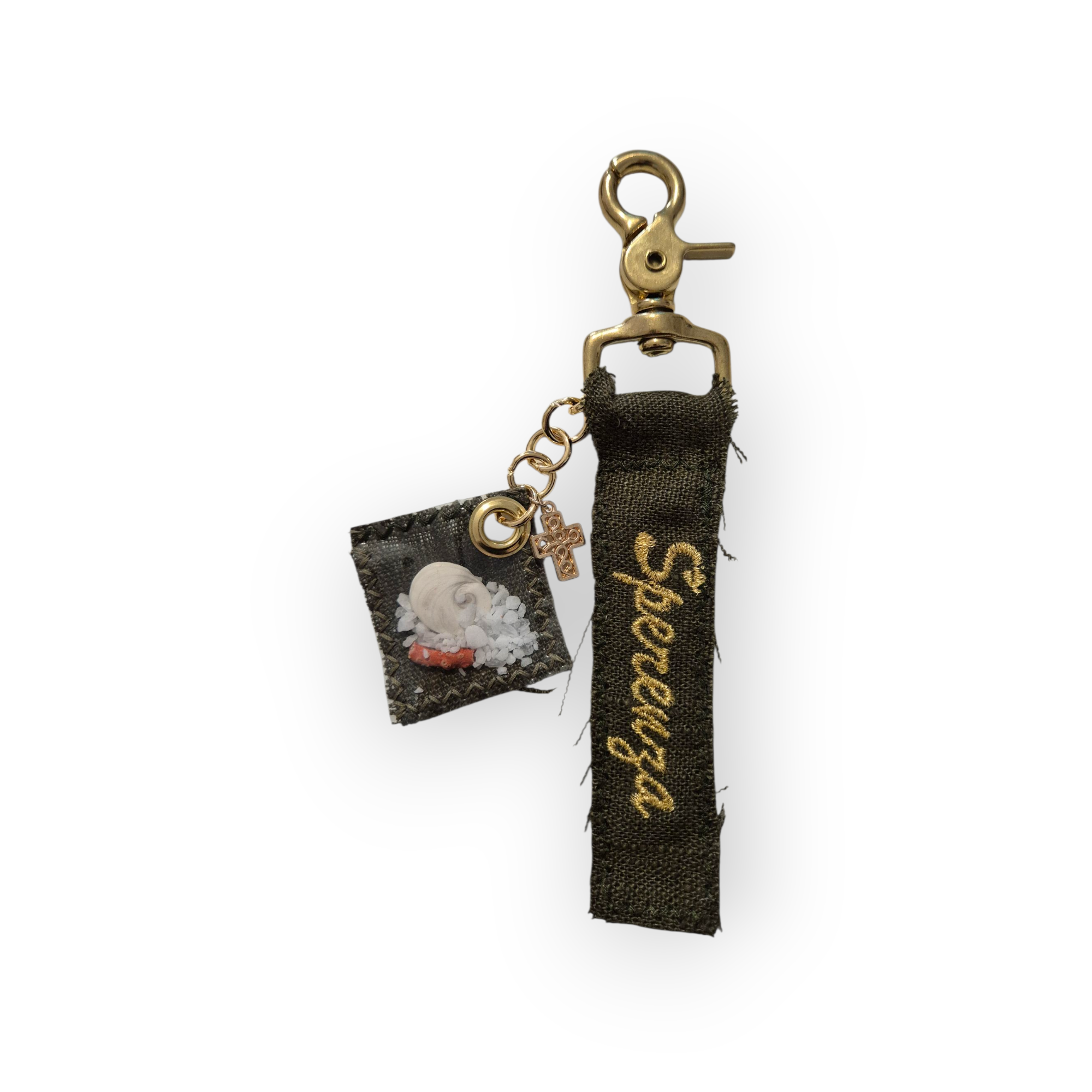 Porte-clés brodé porte bonheur