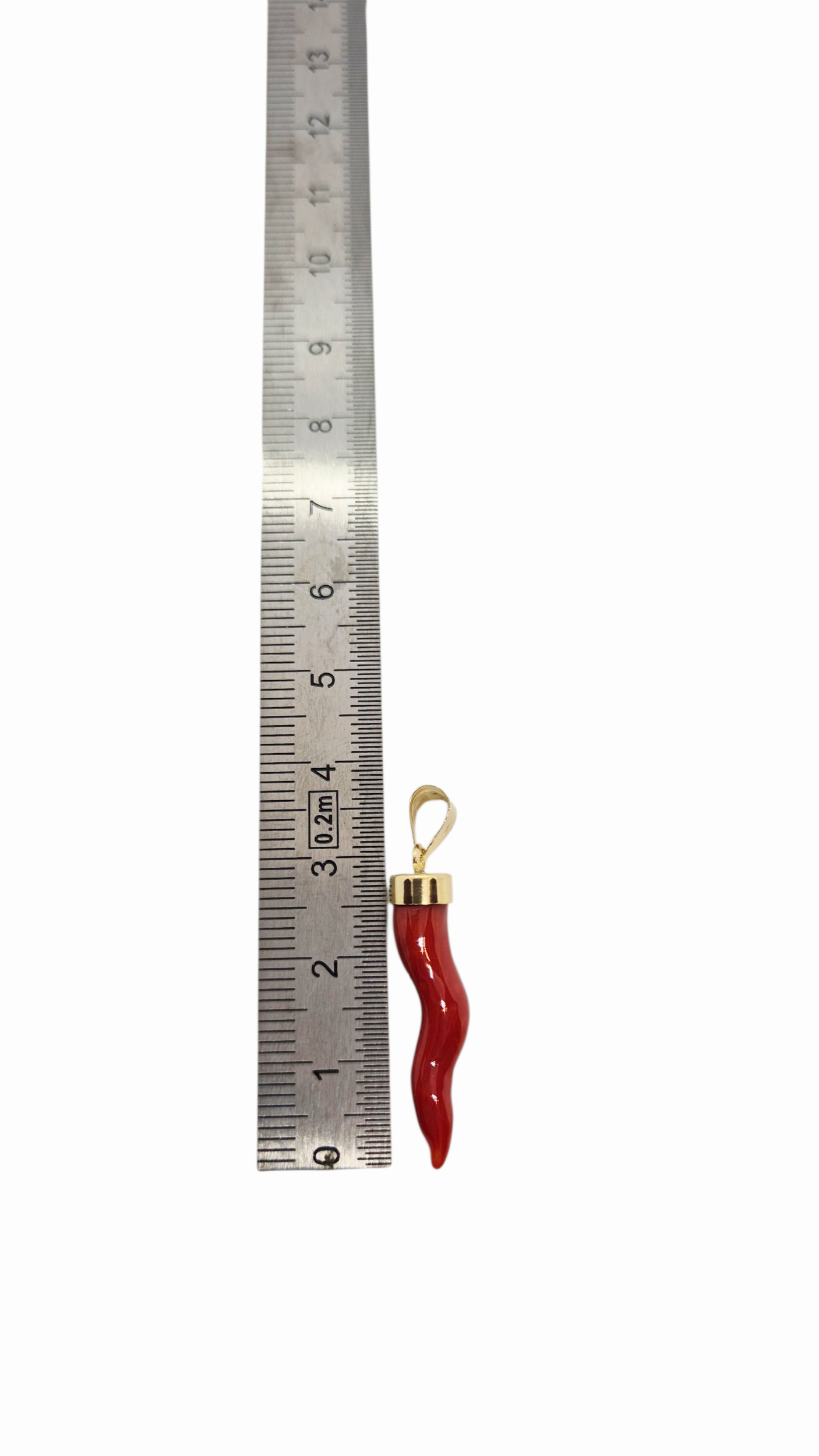 Pendentif corne dabondance et corail en or 18 carats corse