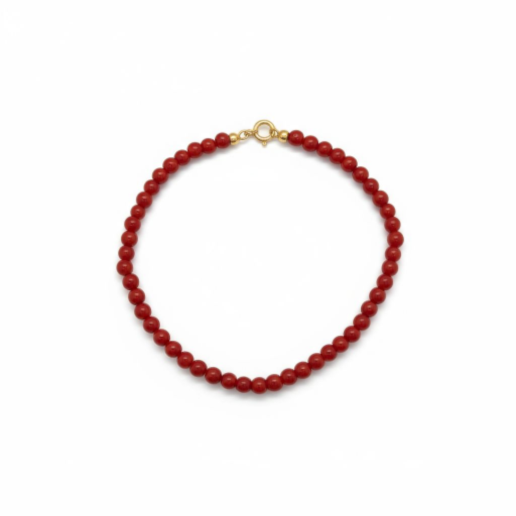 Bracelet or 18 carats et corail rouge corsica