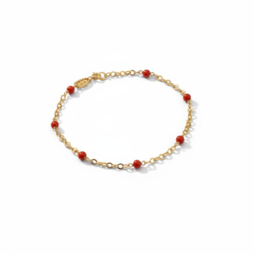 bracelet corail et or 18k