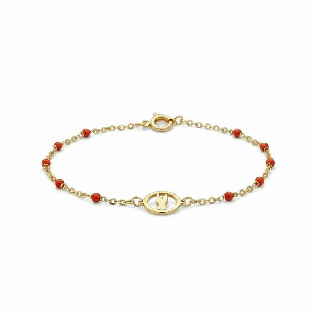 bracelet de protection corail et or 18k