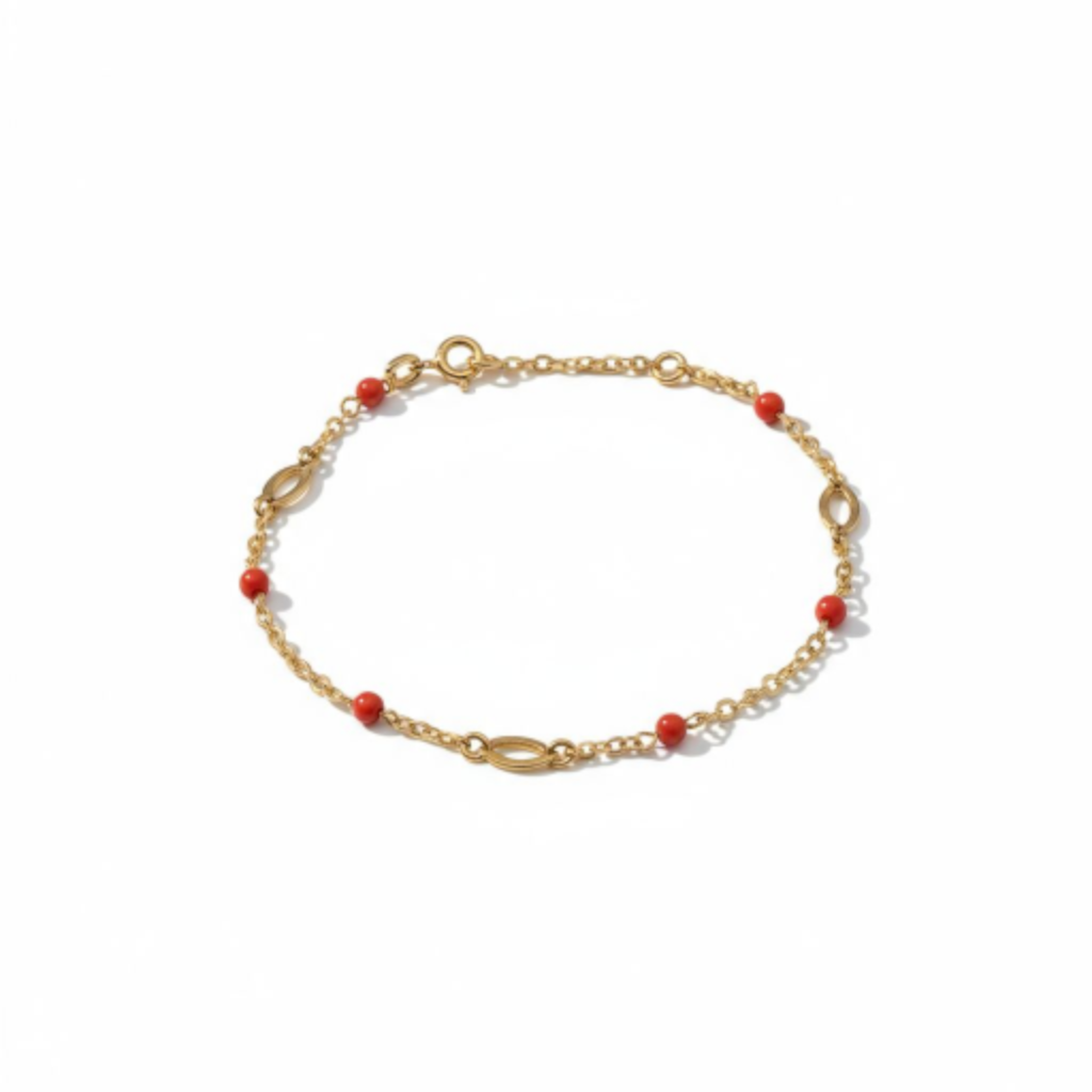 bracelet corail et or 18k