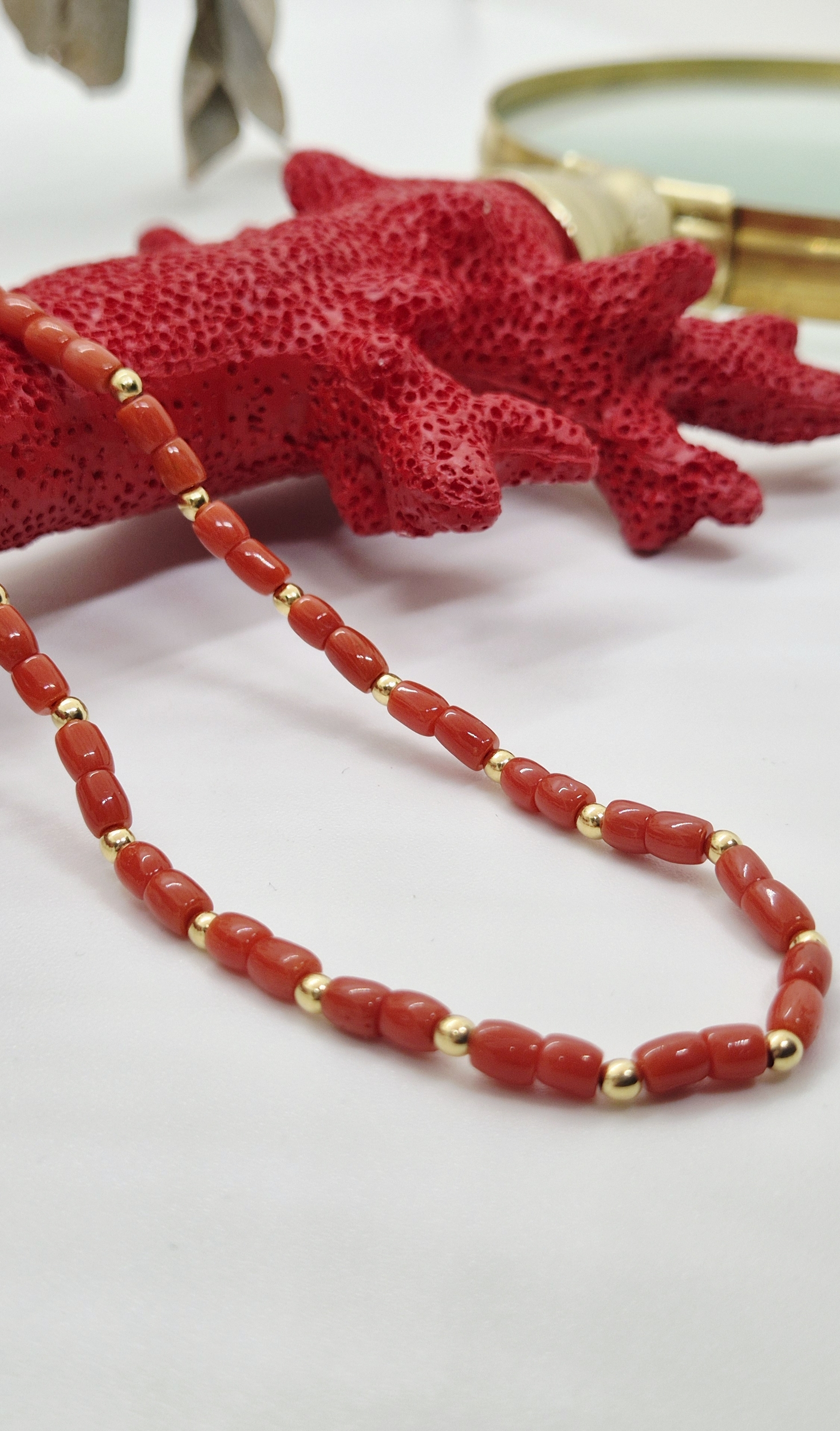 collier corail or 18K