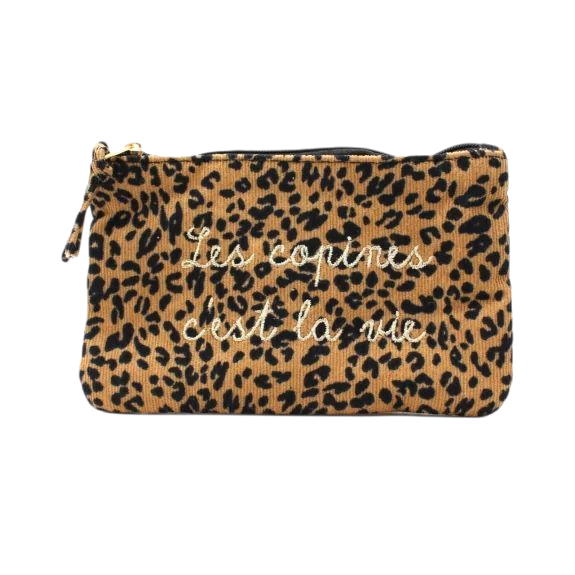 pochette message leopard