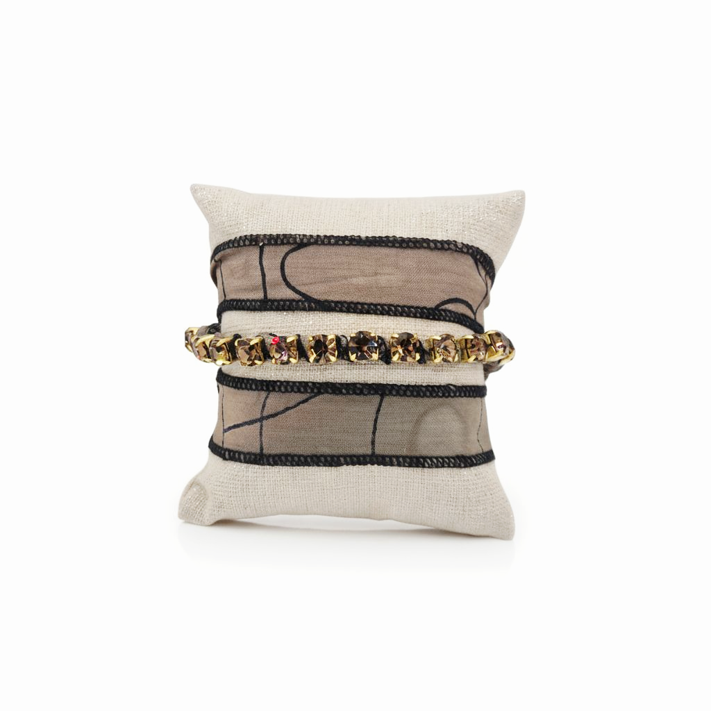 bracelet en soie et strass
