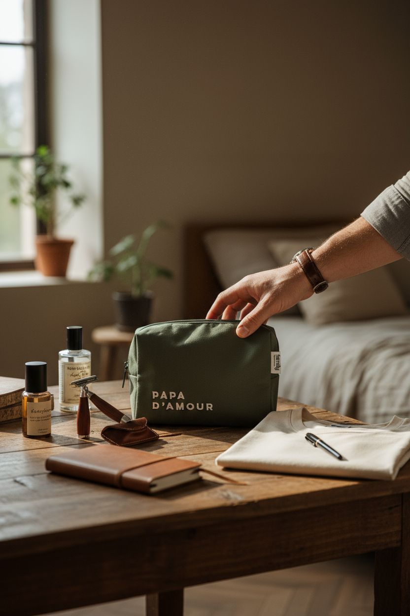 idee cadeau homme trousse de toilette kaki