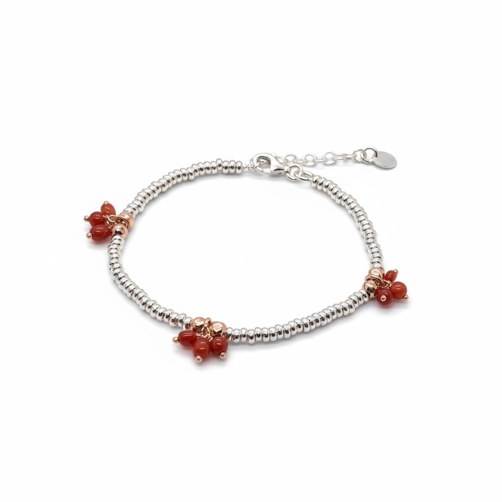 Bracelet argent et corail rouge corse