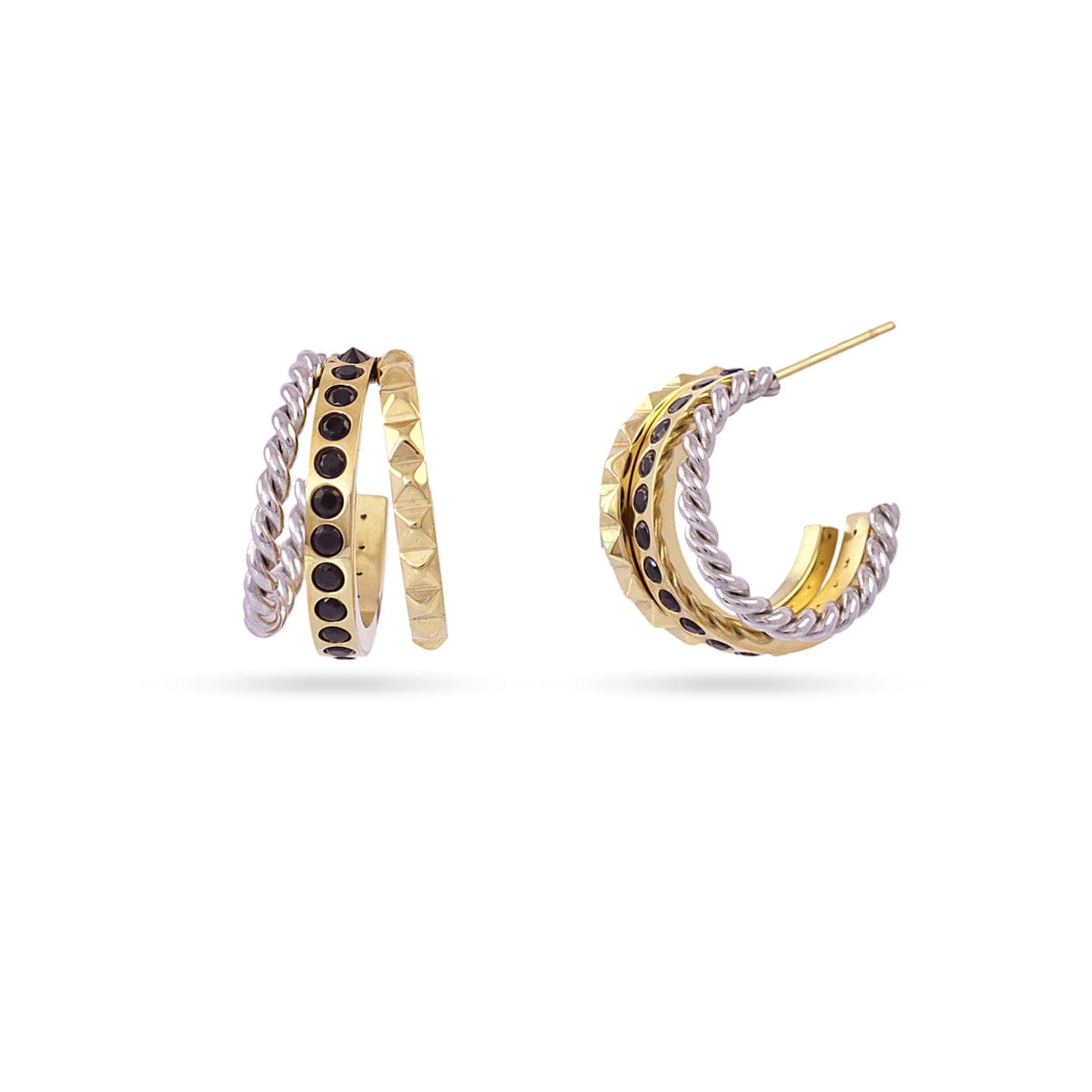 Boucles d oreilles femmes demi-cercle acier inoxydable