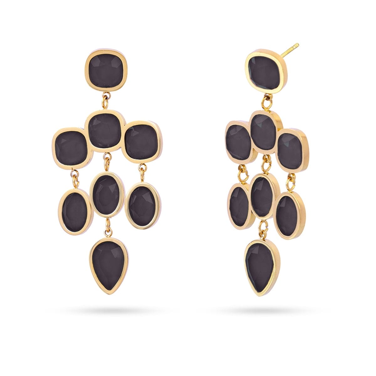 boucles d oreilles acier inoxydable de couleur noir