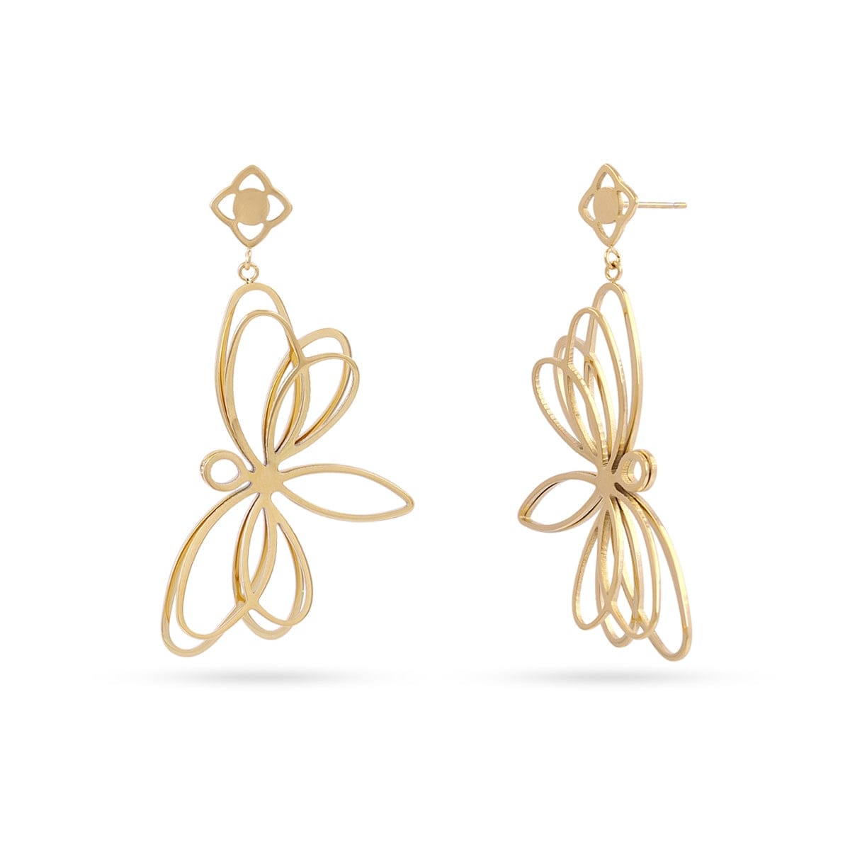 boucles d'oreilles papillon couleur or