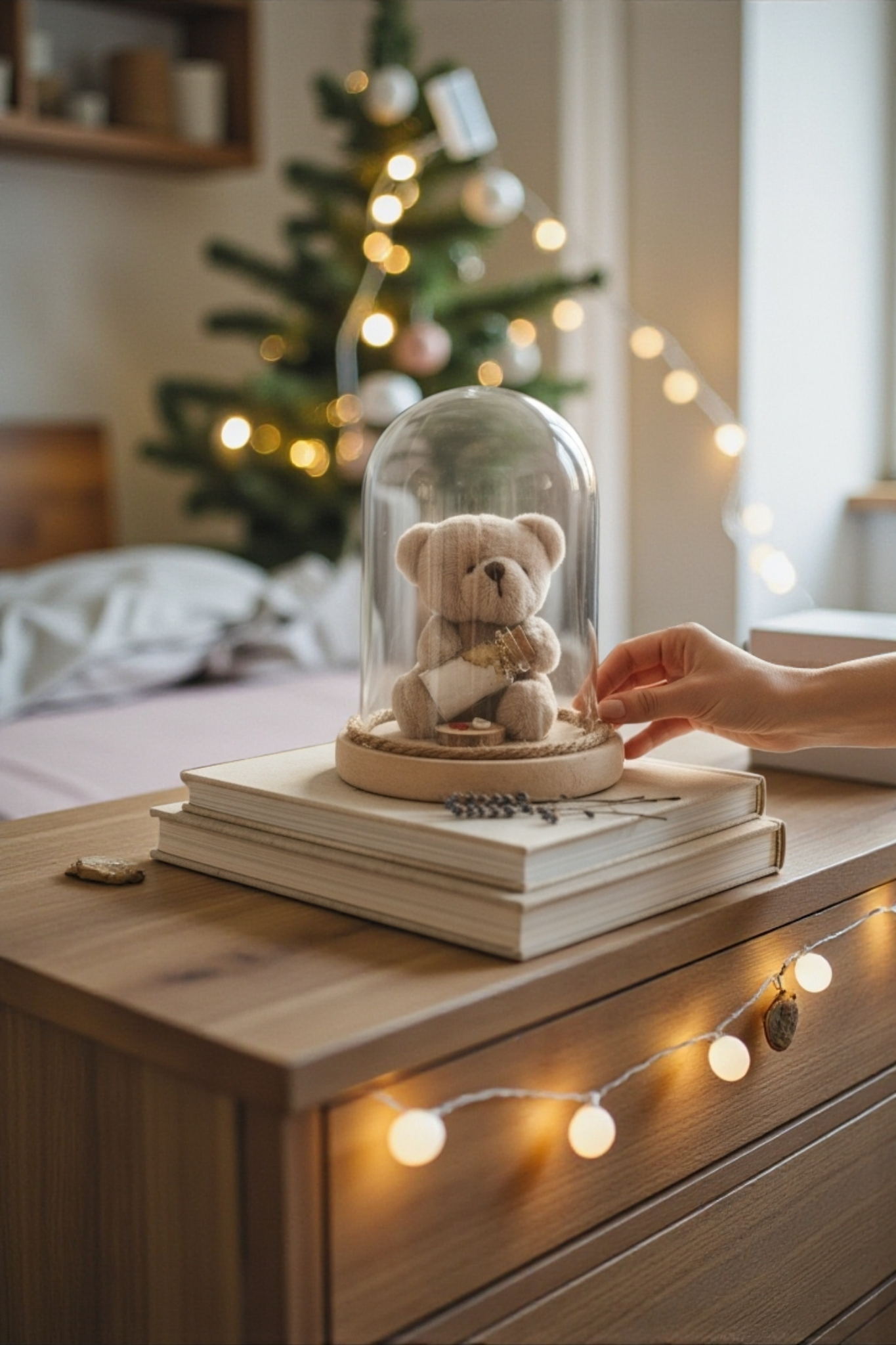 Cloche nounours avec fiole de protection