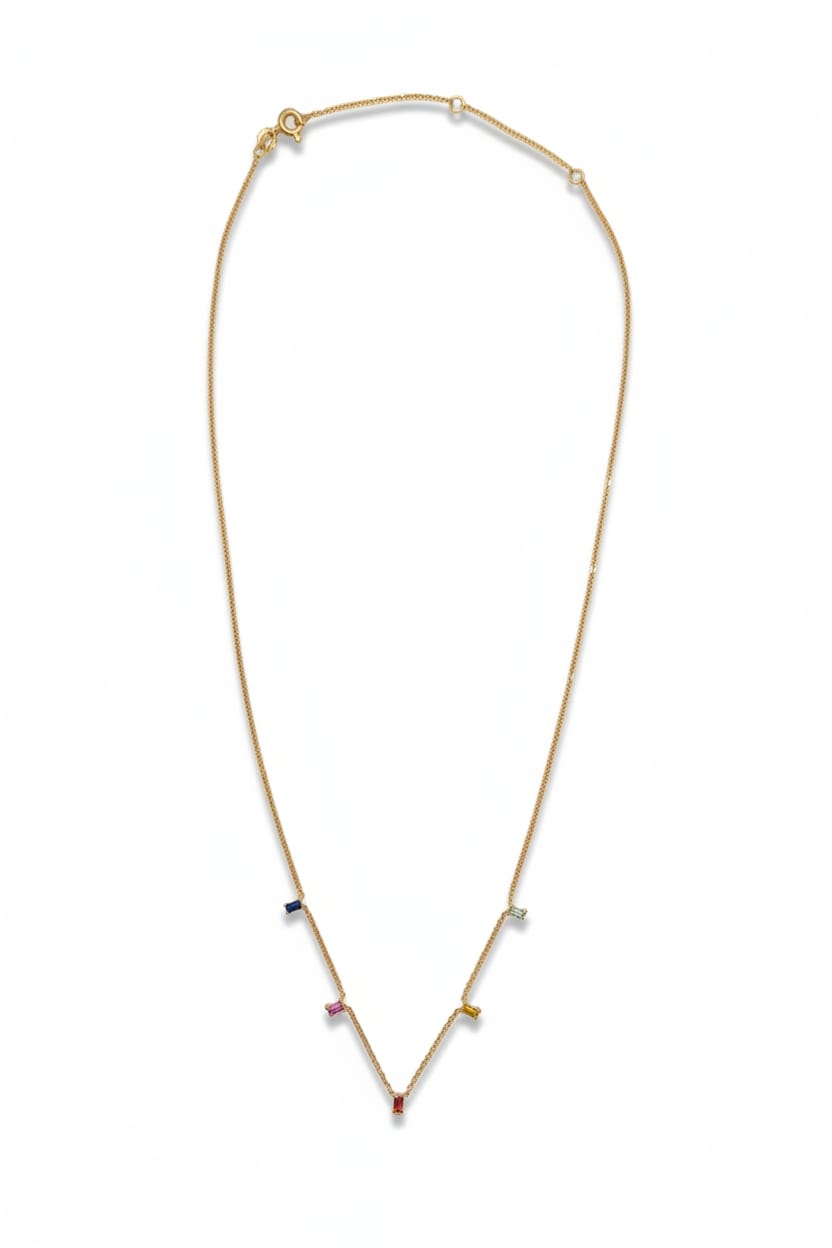 Collier femme corse en or jaune et saphir