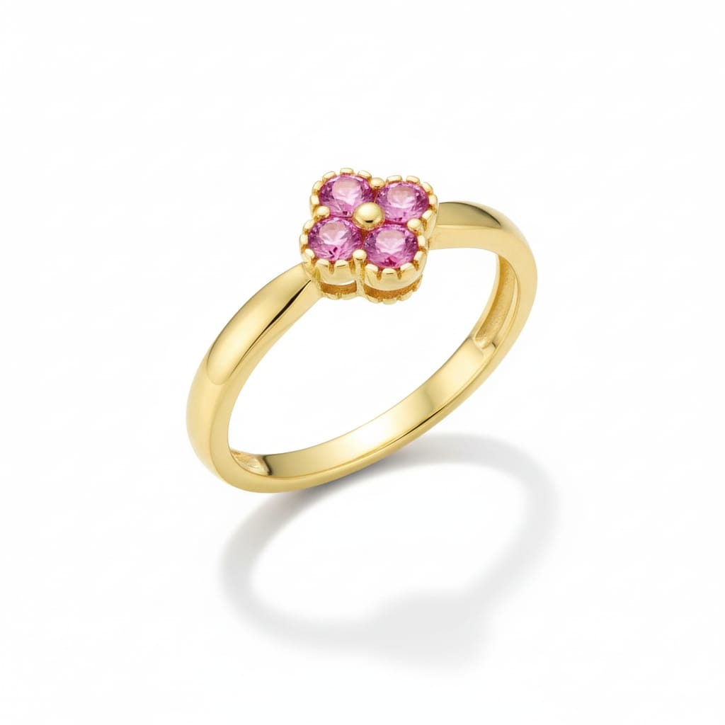 Bague femme or rose et saphir