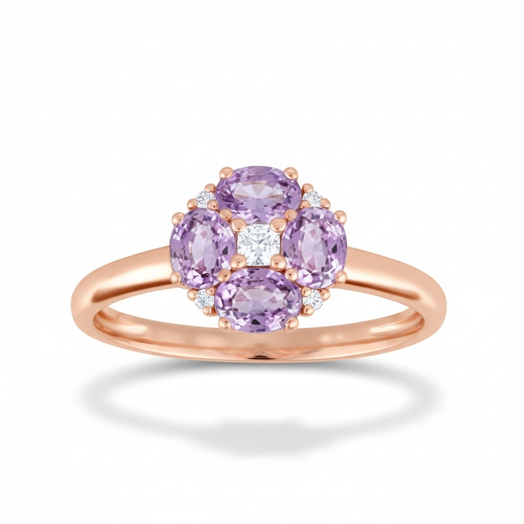 Bague en Or rose pour femme avec diamants