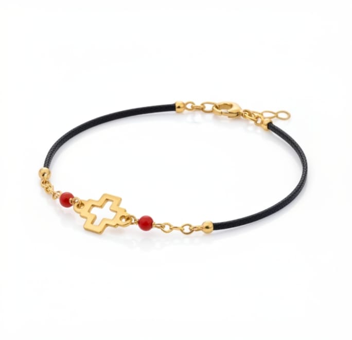 Bracelet or et corail rouge de corse