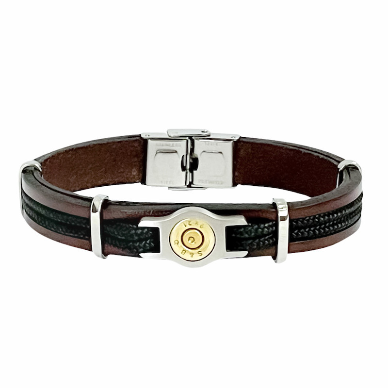 Bracelet en cuir noir et marron homme