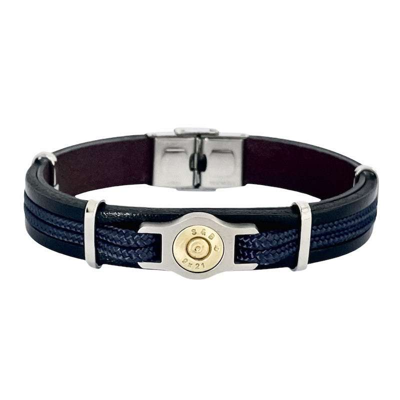 bracelet homme tendance noir et bleu