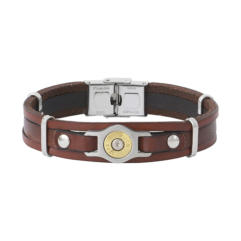 Bracelet douille corse homme marron