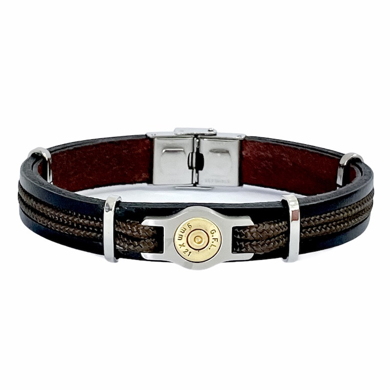 Bracelet homme corse en cuir avec une douille