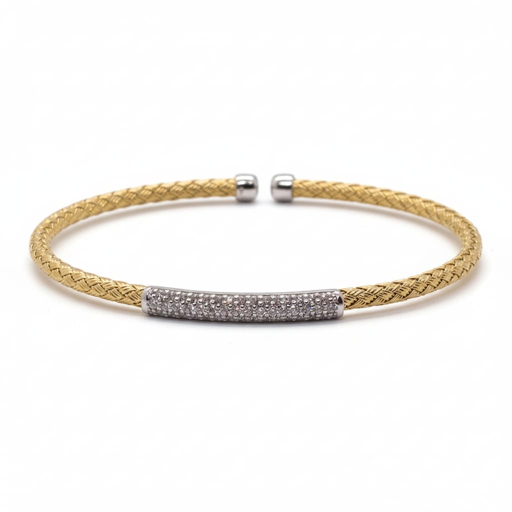Bracelet bi colore en argent oxydes de zirconium  tendance 2026