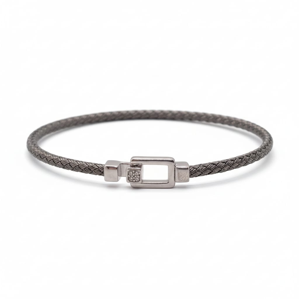 Bracelet femme bi colore en argent oxydes de zirconium original