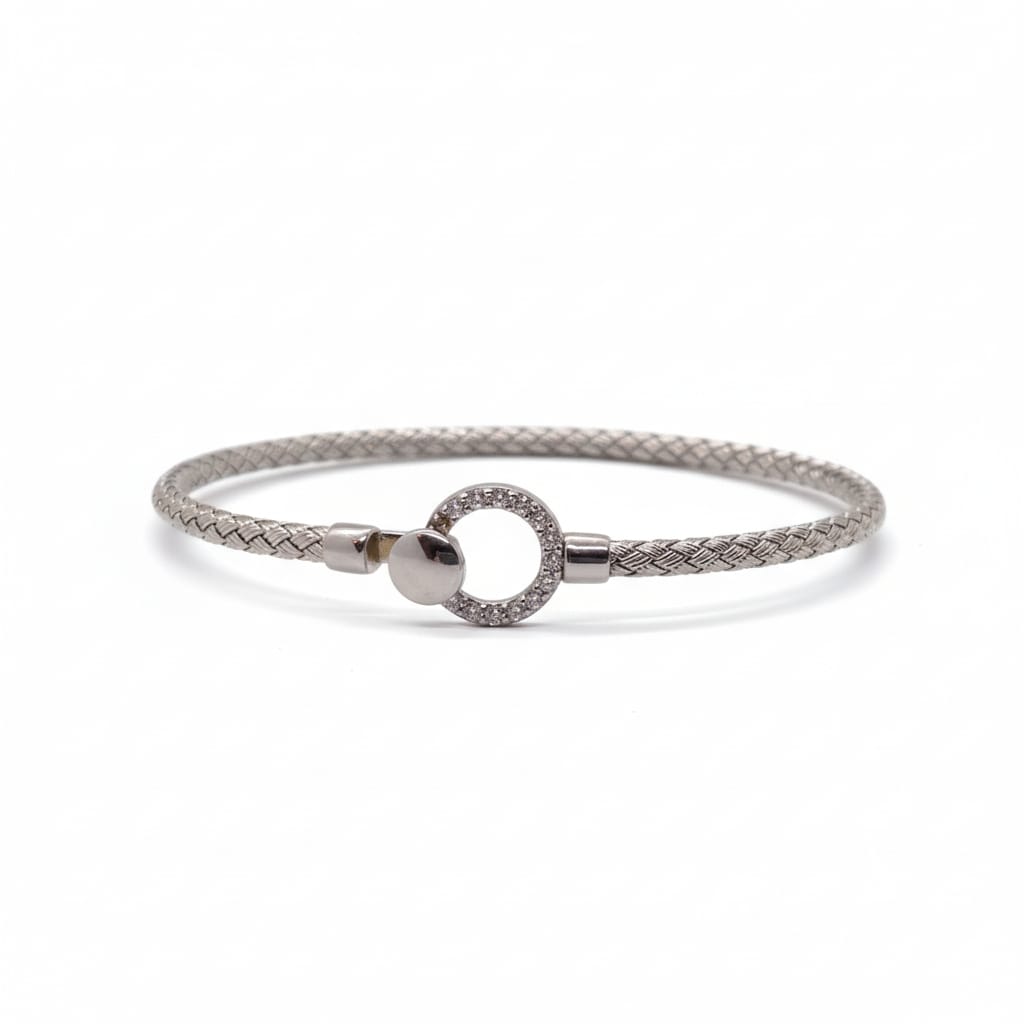Bracelet bicolore en argent et oxydes de zirconium – bijou femme