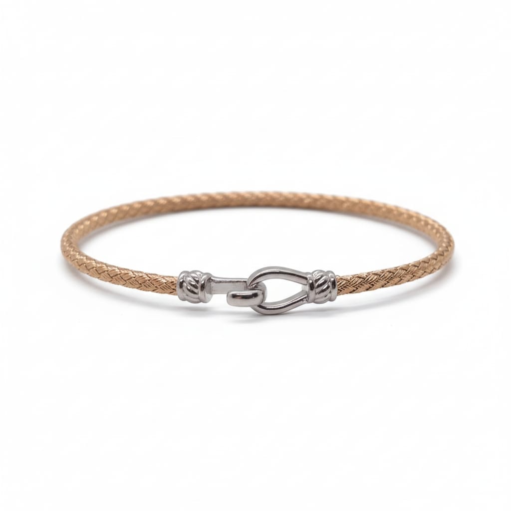 Bracelet argent bicolore chic avec oxydes de zirconium