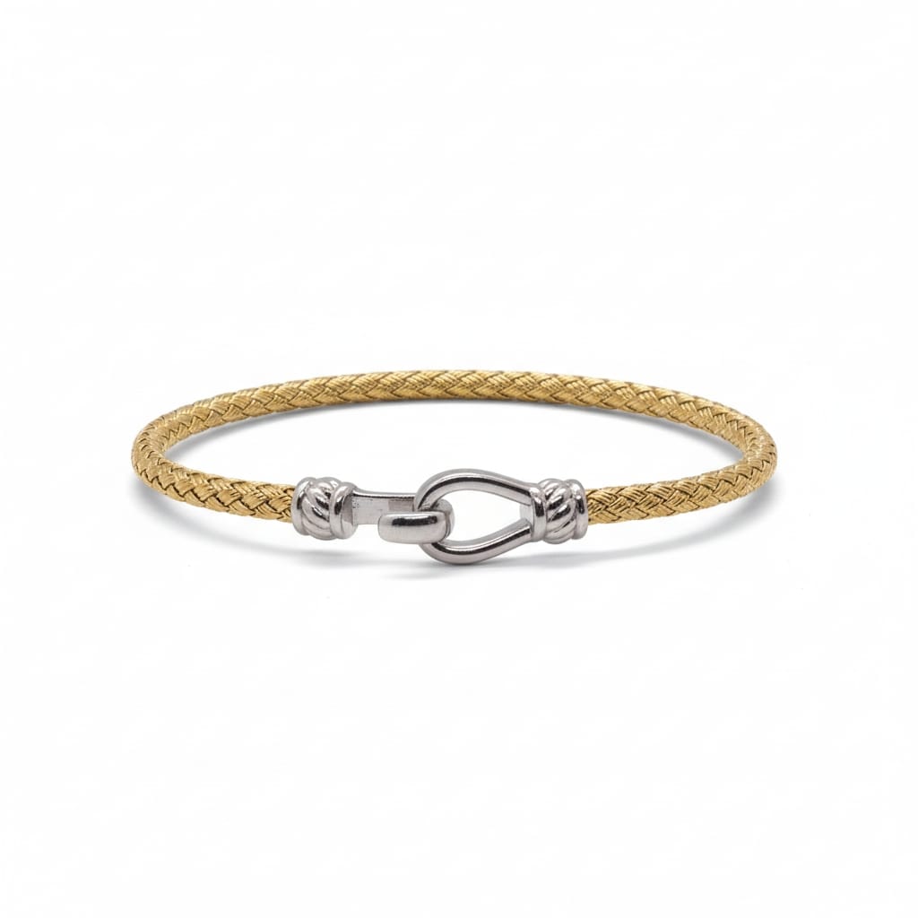 Bracelet femme en argent bicolore serti de zirconium