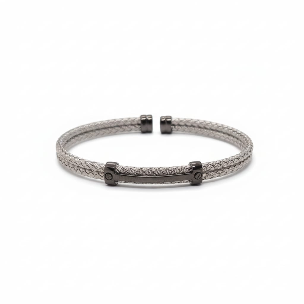 Bracelet homme bi colore en argent - Chic