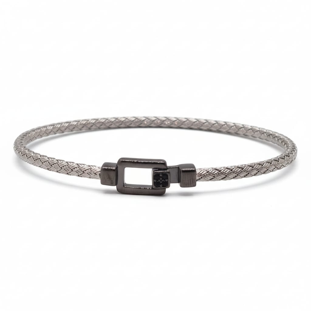 Bracelet homme bi colore en argent