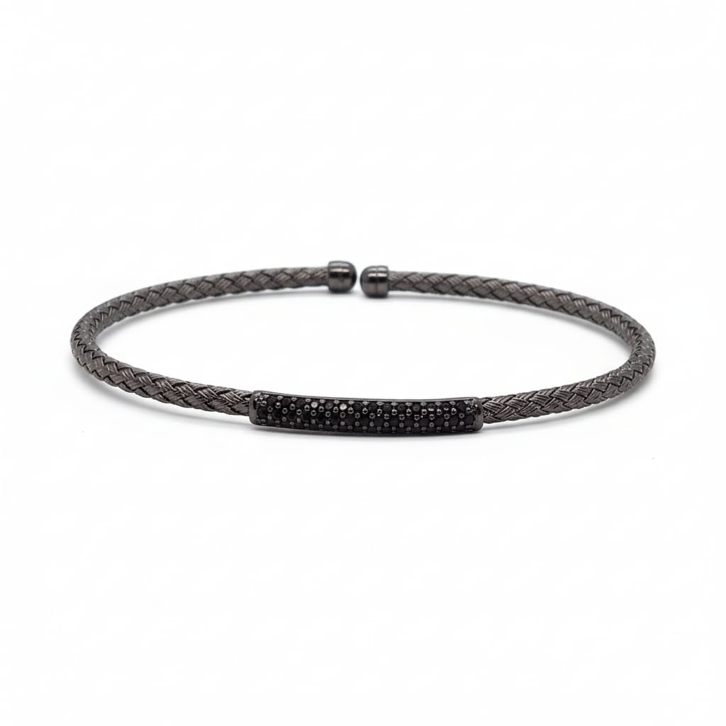 Bracelet féminin bicolore en argent et oxydes de zirconium