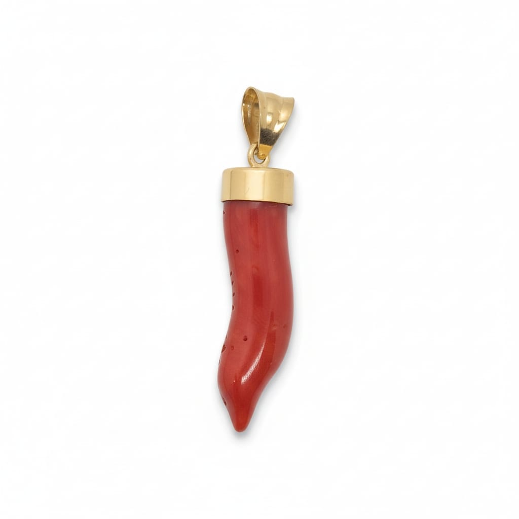 Pendentif corail rouge en argent 925 avec breloques 4