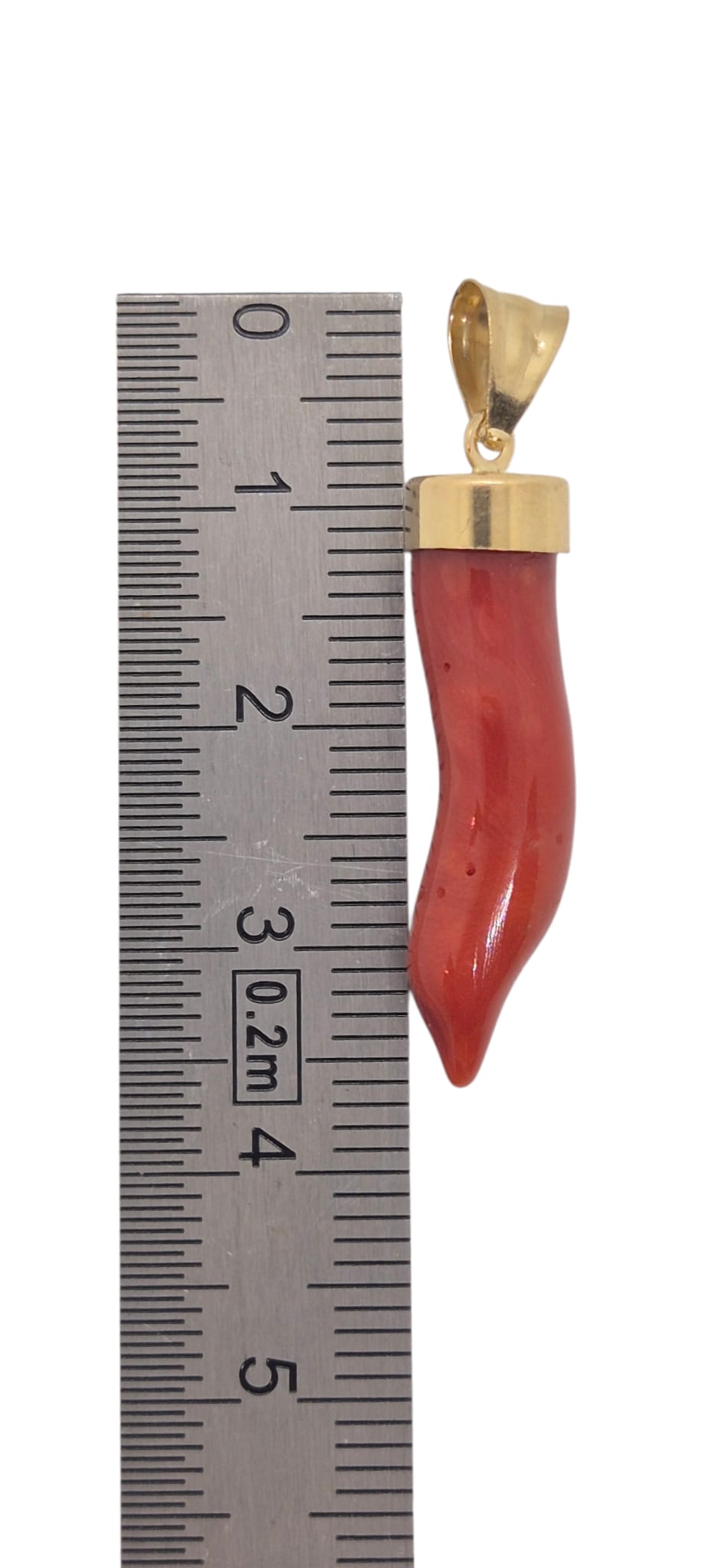 Pendentif corne dabondance en corail et or 18 k corsica