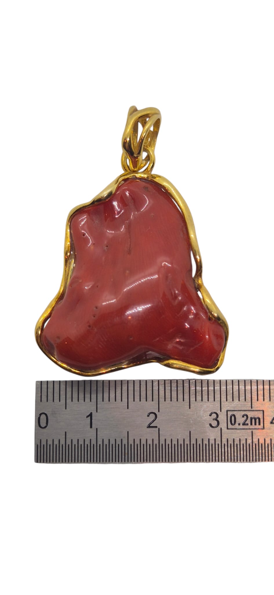 Pendentif en argent 925 doré or fin et corail rouge de corse ajaccio
