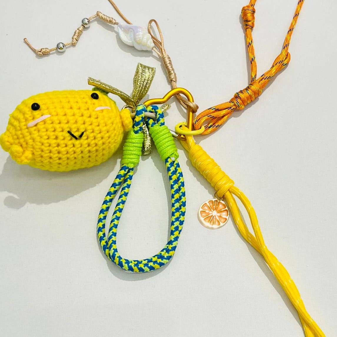 Porte-clés tendance jaune et vert